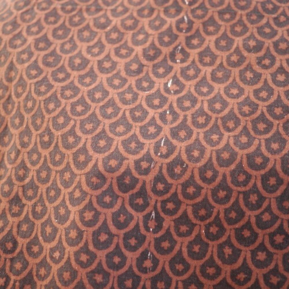 Vtg Bloomcraft Brown Batik Damask Floral Cotton Quilting Cutter Fabric 48"x1.4yd